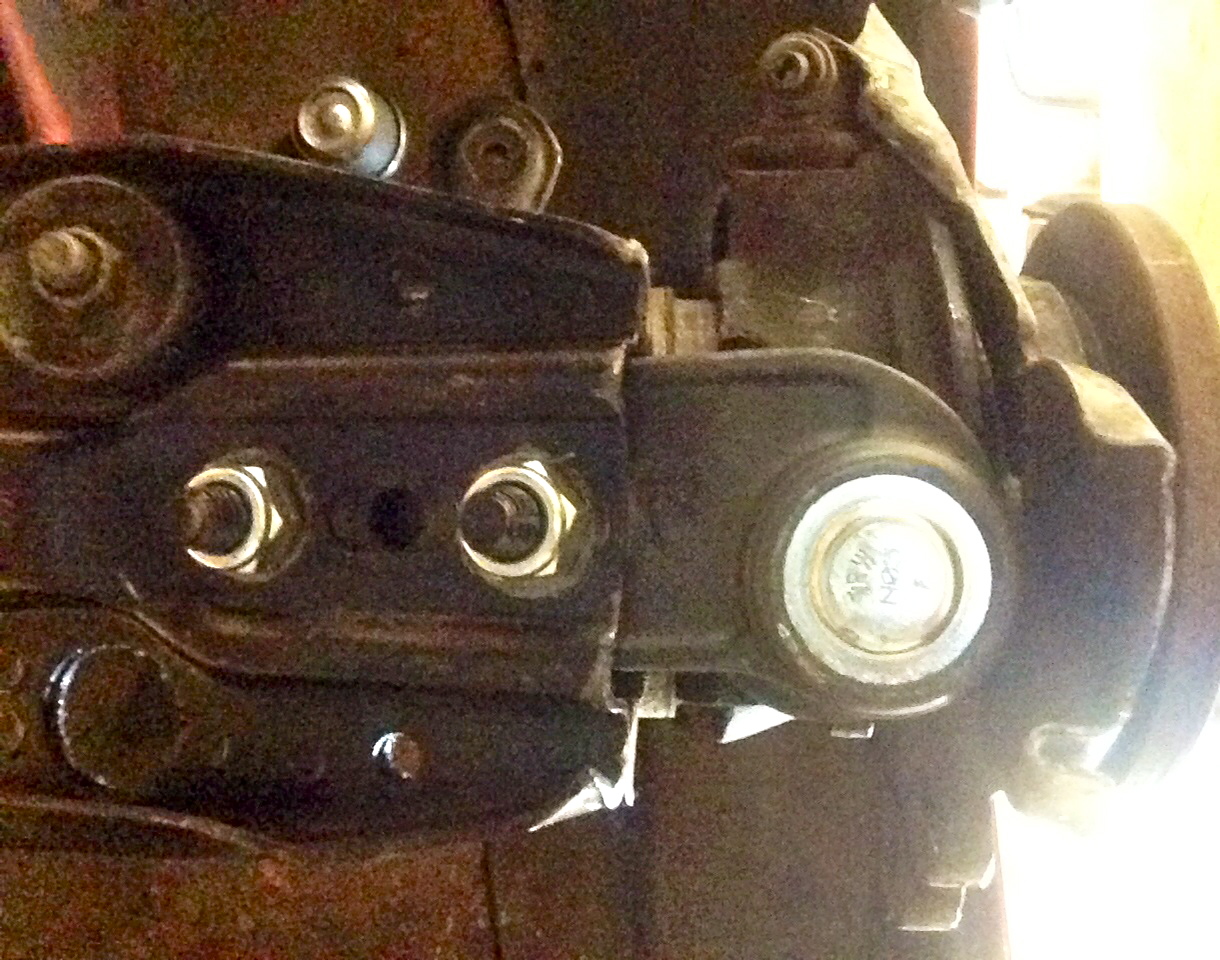 underside of driver side ball joint attachment