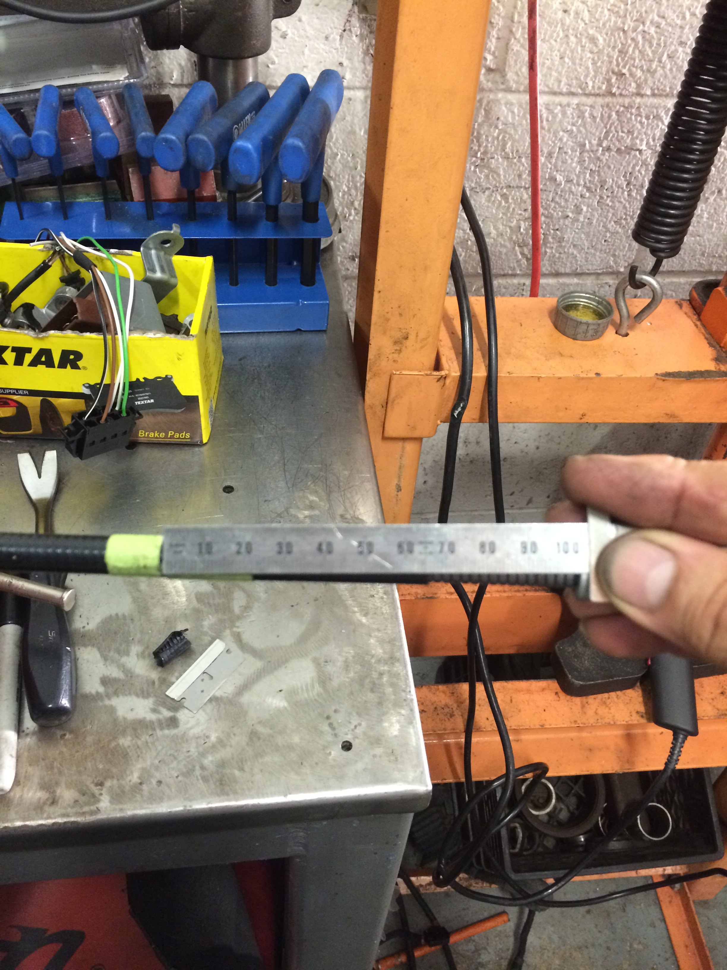 Mark cable 100mm from end of metal end of CE